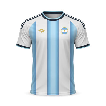 3d realistic home soccer jersey Argentina national team, template for football kit 2026