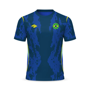 3d realistic away soccer jersey Brazil national team, template for football kit 2026