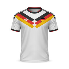 3d realistic home soccer jersey Germany national team, template for football kit 2026