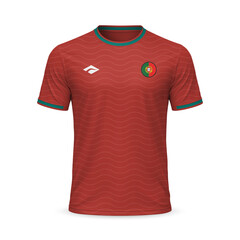3d realistic home soccer jersey Portugal national team, template for football kit 2026