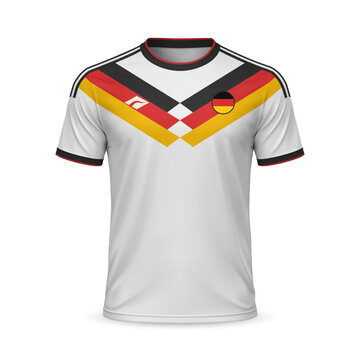 3d realistic home soccer jersey Germany national team, template for football kit 2026