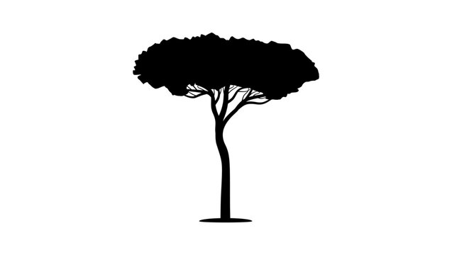 Stone Pine  symbol, black isolated silhouette