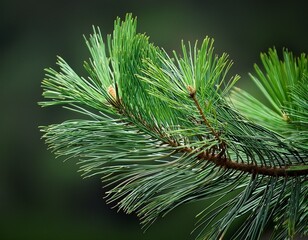 a green pine branch with needles