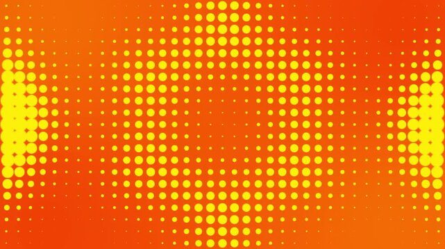 Vibrant halftone pattern, yellow orange gradient, abstract dot matrix, retro comic aesthetic, pop art background, modern tech visual design