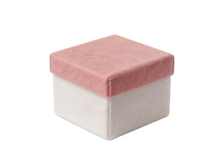 [Transparent Background PNG]Pink and White Felt Storage Box