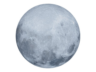 Obraz premium Serene full moon isolated night sky nature element. Design for PNG, blue Moon, lunar surface, blue planet, night landscapes, posters, and digital art.