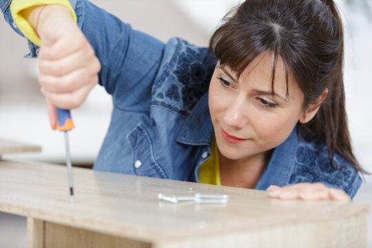 a woman during diy at home