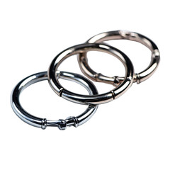 Fototapeta premium Interlocking metal rings, arranged in a chain, with a shiny, reflective finish