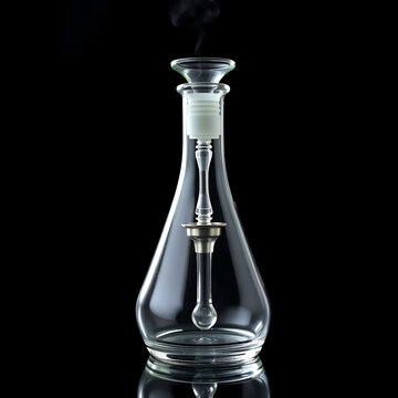transparent glass flask for smoking hookah