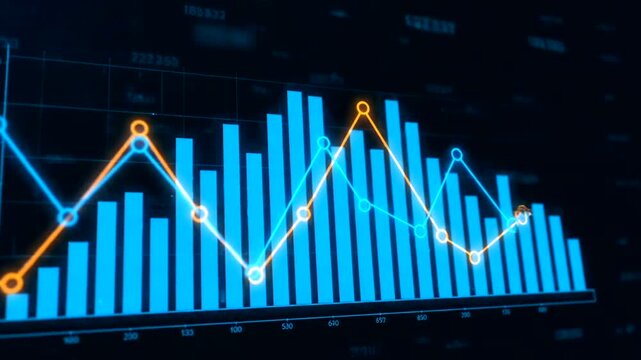 Business data analysis graph display.