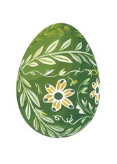 Fototapeta premium Green easter egg illustration pattern decoration.