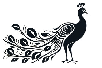 Fototapeta premium Peacock animal black bird.