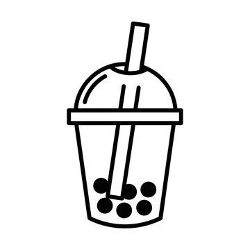 simple vector illustration of a bobba drink icon isolated on a white background