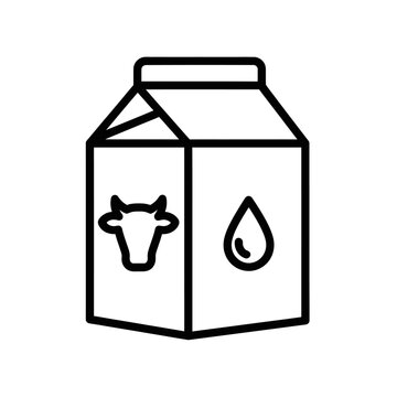 Vector illustration of a milk  box container icon isolated on white background
