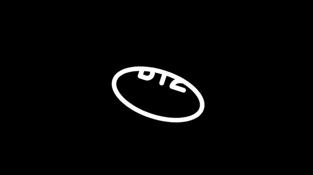 Simple white outline of a loaf of bread with a black background