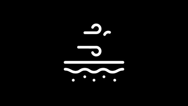 Icon representing airflow over skin layers and particles below