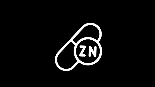 Zinc supplement capsule icon with ZN symbol for health and wellness