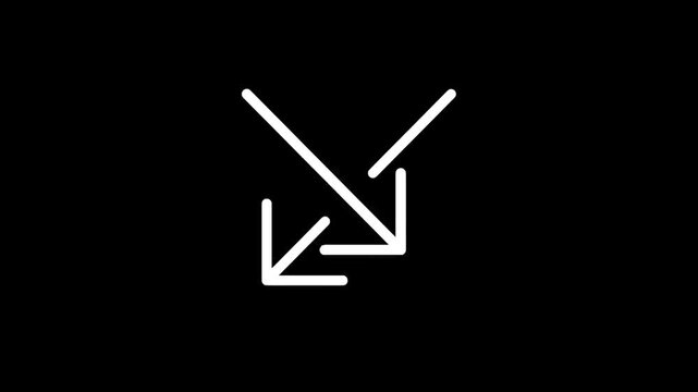 Abstract white arrows pointing downwards on a black background, symbolizing direction and convergence