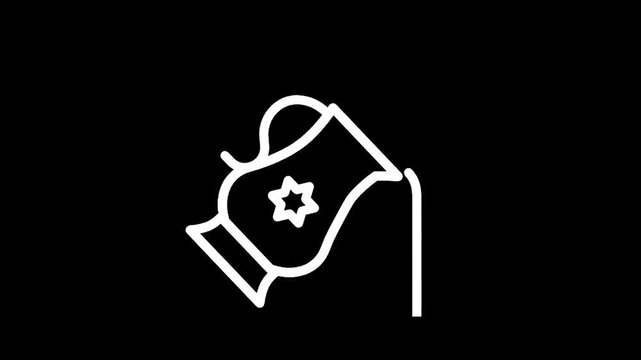 Aquarius zodiac sign symbol pouring water from a jug, minimalist line art