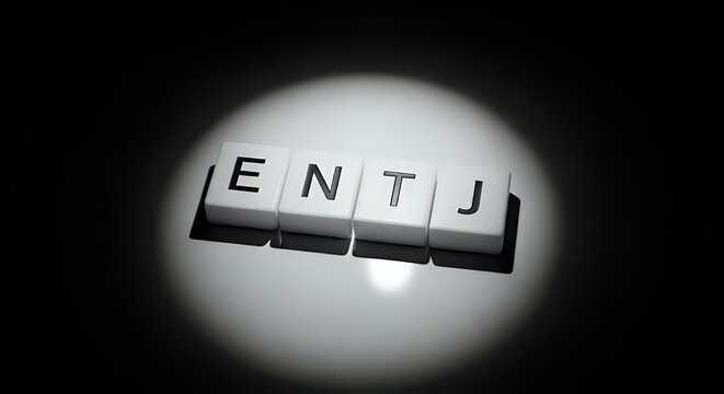 ENTJ personality type letters on transparent background