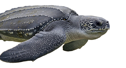 Obraz premium Leatherback sea turtle isolated on transparent background high resolution marine wildlife graphic for design projects.