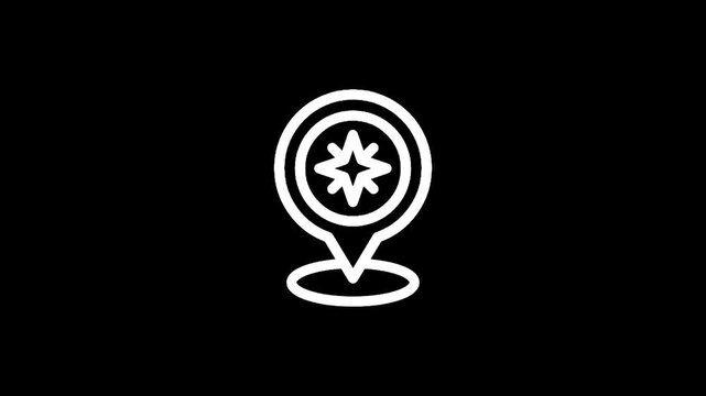Location pin icon with compass rose inside, representing navigation and direction