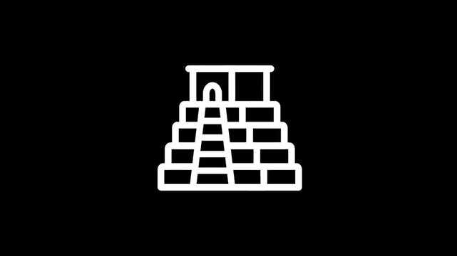 Stylized icon of a stepped pyramid with a staircase leading to a temple structure