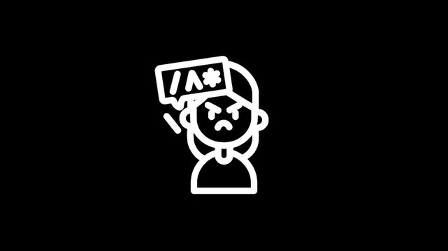 Frustrated person with censored speech bubble, representing anger and frustration