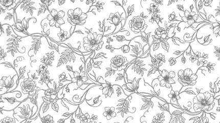 Black and white floral pattern design.