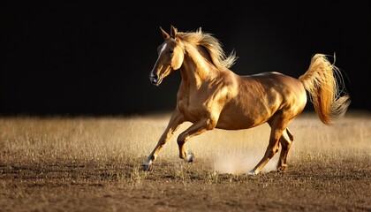 Fototapeta premium Golden Outline Galloping Horse