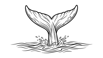 Whale Tail in the Ocean Water. © Pidi