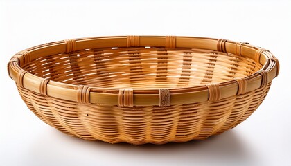 Bamboo Basket Isolated On White Background