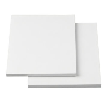 Stacked white paper sheets in minimalist design arrangement isolated on transparent background