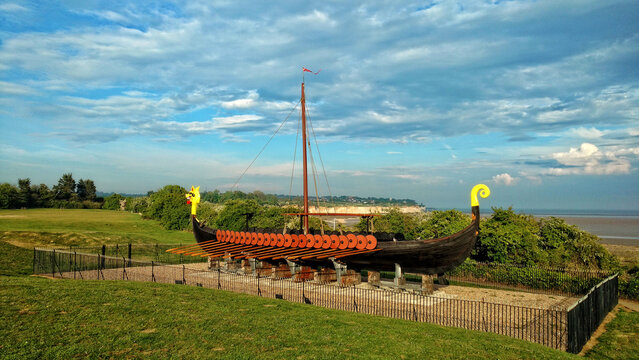 Viking Long Boat at Pegwell Bay