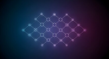 Fototapeta premium Minimalist honeycomb lattice circles forming mesh network distributed wireless node connectivity