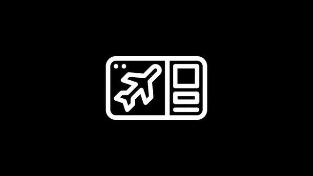 Simple line art icon of a microwave oven on a black background