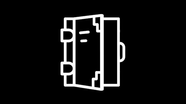 Stylized icon of an ancient book with a clasp and decorative corner elements