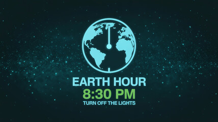 Fototapeta premium Celebrating earth hour at 8:30 pm: turn off the lights