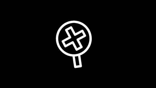 Simple white cross symbol inside a circle on a black background, representing negation or error