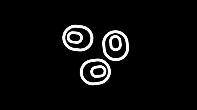 Abstract minimalist design of three white concentric ovals on a black background
