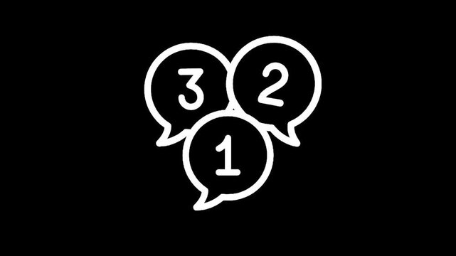 Three overlapping speech bubbles with numbers 1, 2, and 3 inside, representing communication steps