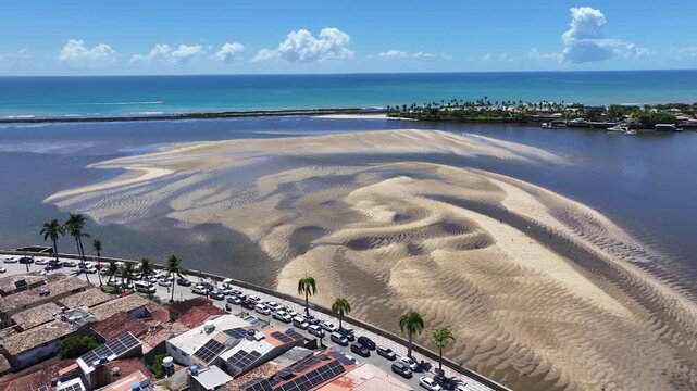 Porto Seguro Skyline At Porto Seguro In Bahia Brazil. Mangrove Skyline. Beach Landscape. Beautiful Sandbanks. Porto Seguro Skyline In Porto Seguro In Brazil. Nature Seascape. Brazil Northeastern.