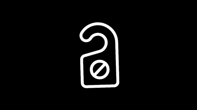 Simple line art icon of a do not disturb sign on a black background