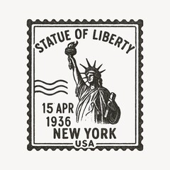 Obraz premium Vintage Liberty stamp illustration.