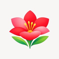 Fototapeta premium Vibrant floral digital illustration.