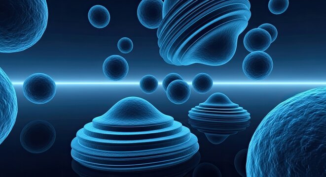 A surreal journey through a cosmic landscape filled with mysterious floating objects