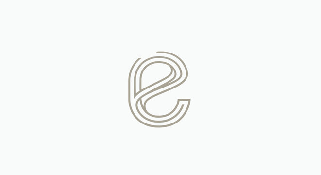 Elegant abstract letter E logo design, monoline, minimalist, modern, clean, luxury, brand identity, graphic design
