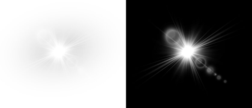 Bright sunlight with star shine flare overlay background
