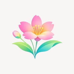 Naklejka premium Vibrant gradient flower illustration