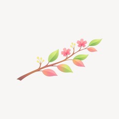 Naklejka premium Colorful floral branch illustration